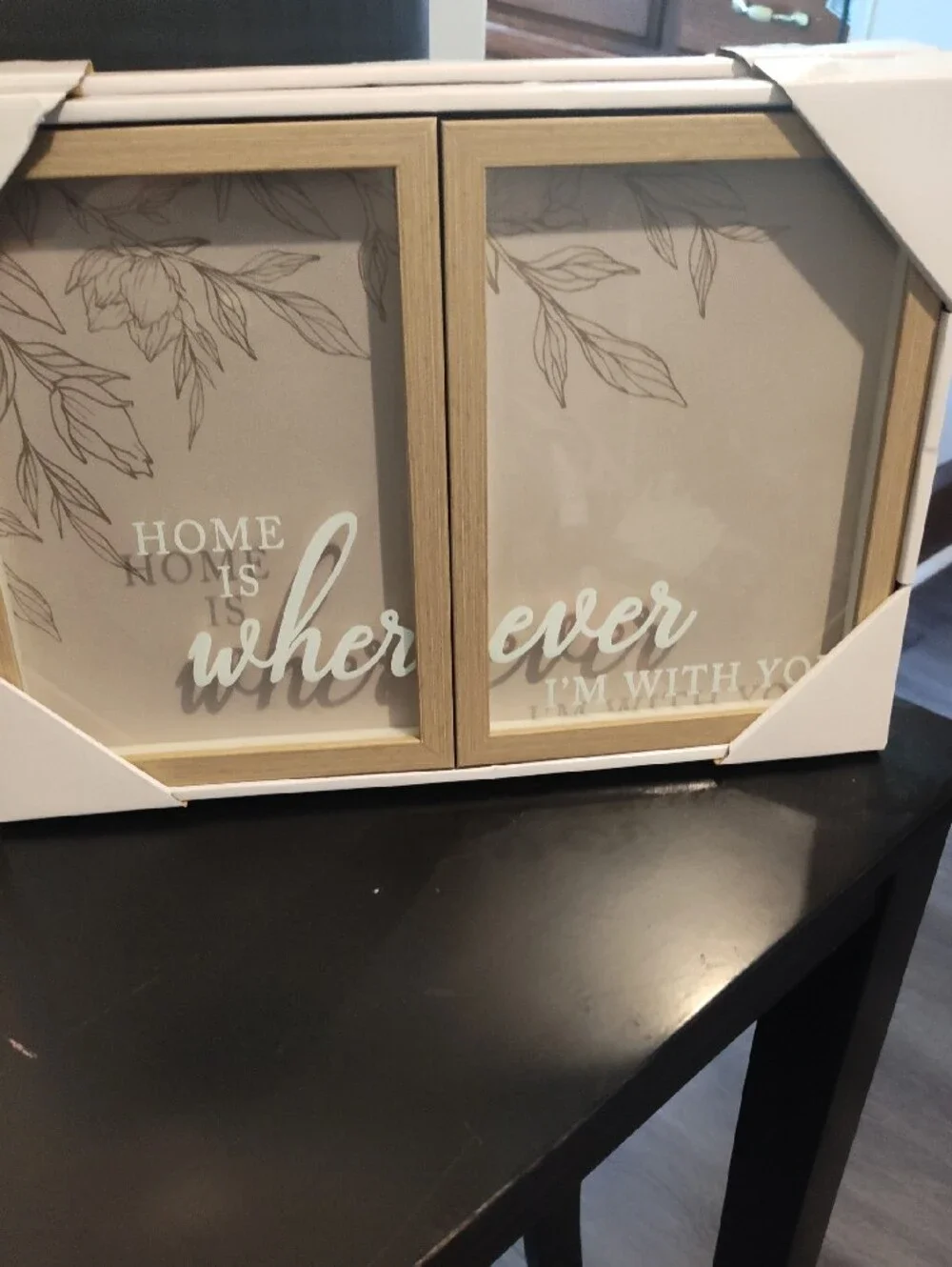 Framed 'Home is Wherever I'm With You' Wall Decor $10X 2
